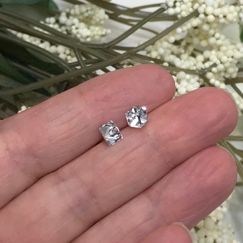 Clear Swarovski Crystal Stud Earrings